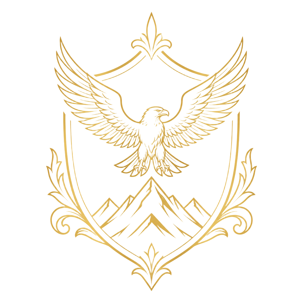 New Heights crest: an eagle soaring above mountain peaks